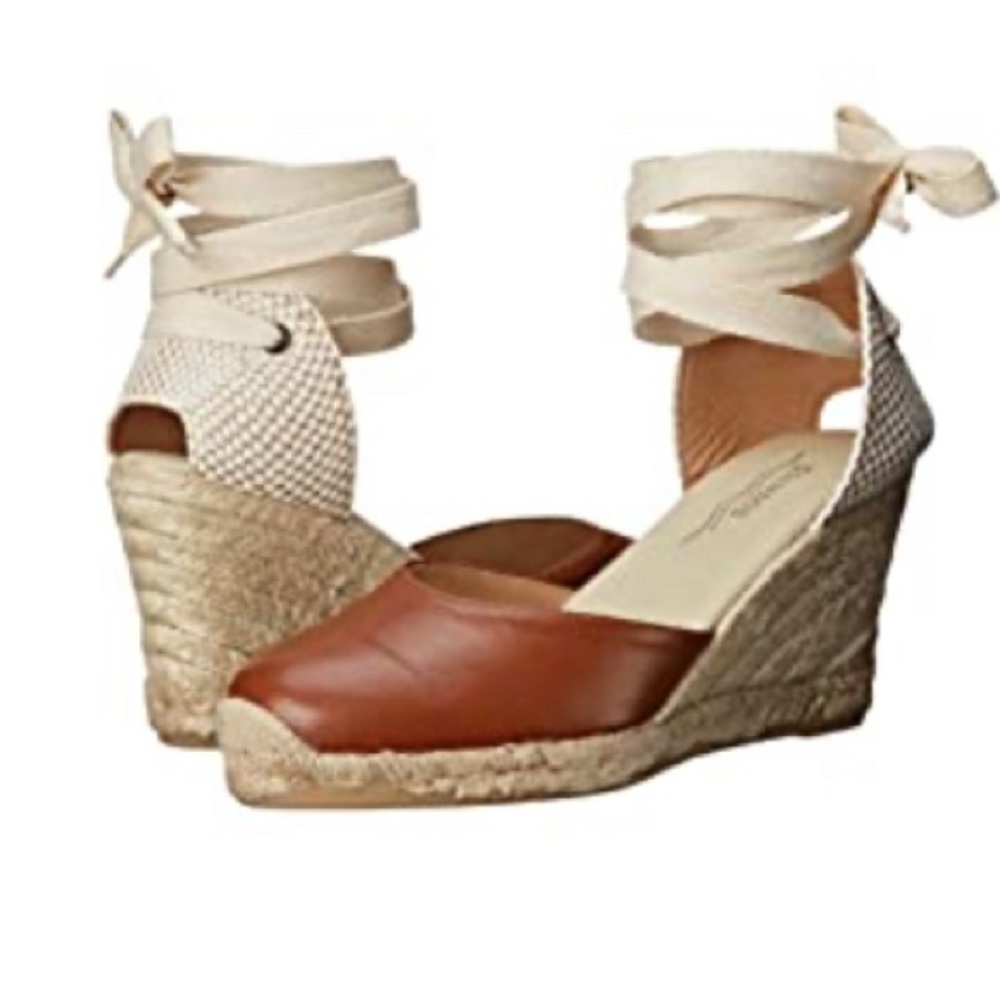 Soludos Leather Wedge Espadrilles
